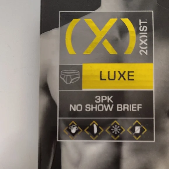 2xist Luxe No Show Brief - Navy Blue With Black Waistband  Gold Accents 3 Pack - Picture 4 of 7